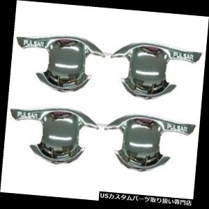 N[Jo[ bLJo[ YpT[2012-2014N[nh{ECT[gJo[g4 Fit For Nissan Pulsar 2012-2014 Chrome Handle Bowl Insert Cover Trim 4 PCS