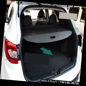 ���A�[�J�[�S�J�o�[ 2010-2014�q�����_�C�c�[�\��IX35�u���b�N�̂��߂̏_��Ȍ㕔�g�����N�V�F�[�h�ݕ��J�o�[ Flexible Rear Trunk Shade Cargo Cover For 2010-2014 Hyundai Tucson IX35 Black