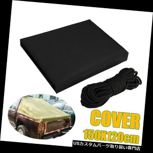 A[J[SJo[ 150×120Z`hwr[f[eBubNg[[Jo[gbNݕԂ̌㕔ی 150x120cm Waterproof Heavy Duty Black Trailer Cover Truck Cargo Car Rear Protect