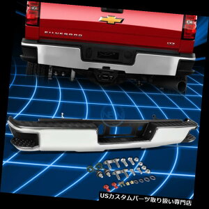 AXebvop[ 2014-17 Silverado / Sier rapR[i[XebvTChpbhtN|bVAop[ Chrome Polished Rear Bumper w/Corner Step Side Pad for 2014-17 Silverado/Sierra