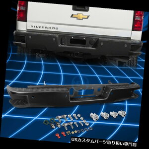 AXebvop[ 2014-17Vo[h/VA[pubNAop[w /Xebvpbh+p[LOZT[z[ ra Black Rear Bumper w/Step Pad+Parking Sensor Hole for 2014-17 Silverado/Sierra