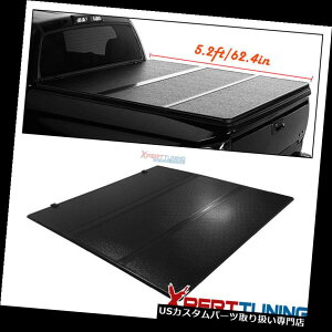 gm[Jo[ gmJo[ 15-18V{[Rh5.2ft / 62.4in BedO܂n[h\bhTonneauJo[ɃtBbg Fits 15-18 Chevy Colorado 5.2ft/62.4in Bed Tri-Fold Hard Solid Tonneau Cover