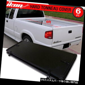 gm[Jo[ gmJo[ 94-04V{[S10 GMC S15 72C`xbhO܂n[h\bhgm[Jo[ɃtBbg Fits 94-04 Chevrolet S10 GMC S15 72in Bed Tri-Fold Hard Solid Tonneau Cover