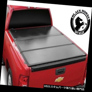 gm[Jo[ gmJo[ ubNz[X14-18Vo[hVG6.5tB[gxbhubNn[hO܂gm[Jo[ Black Horse 14-18 Silverado Sierra 6.5 ft Bed Black Hard Tri-Fold Tonneau Cover