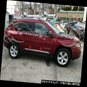 US���b�J�[�p�l���J�o�[ 2007-2017�W�[�v�R���p�X�N���[���t���b�g�X�e�����X�X�`�[���{�f�B�T�C�h���[���f�B���O�g�����Ƀt�B�b�g fits 2007-2017 Jeep Compass Chrome Flat Stainless Steel Body Side Molding Trim