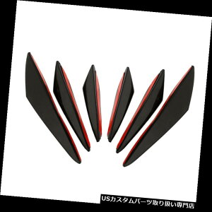USJi[h 6{ubNJ[Lbg{fBtgop[tBXvb^X|C[Ji[h@XI2V8 6pcs Black Car kits body Front Bumper Fin Splitter Spoiler Canard Valence I2V8