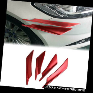 USJi[h 4jo[TԂ̃tgop[bvXvb^[gtB{fBX|C[Ji[hMHQ 4 Pcs Universal Car Front Bumper Lip Splitter Trim Fin Body Spoiler Canard MHQ