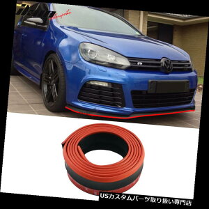 US�J�i�[�h �t�����g�o���p�[�̐O�����̓t�H���N�X���[�Q��EZ�͐Ԃ��g�����Ƃ�100�C���`�̍��ɍ����܂� Front Bumper Lip Chin Fits Volkswagen EZ Install 100 Inch Black With Red Trim �y���s�A���i�z