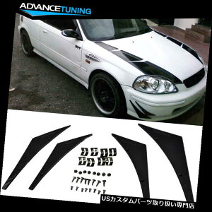 USJi[h ՓIȕtȋOop[̓Kp͈͂LX|C[Ji[ĥ̕Ђ Universal Fitment Front Bumper Flexible Add On Spoiler Canards Splitters Fins