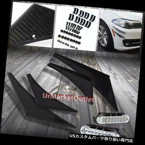 USJi[h J[{t@Co[bNjo[TtBbgJi[hLbgtg/Aop[+ 16 LEDtHOv Carbon Fiber Look Universal Fit Canards Kit Front/Rear Bumper+16 LED Fog Light