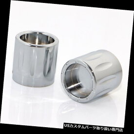 トライク カバー 2本クロームフロントアクスルナットカバーキャップハーレーソフテイルダイナVロッドツーリングトライク 2Pcs Chrome Front Axle Nut Cover Cap For Harley Softail Dyna V-Rod Touring Trike