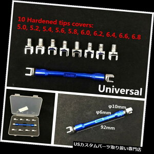 gCN Jo[ u[CNCI[goC]ATVX|[N`w / 10̋ꂽqg5.0-6.8Jo[ Blue CNC Motorcycle Bicycle ATV Spoke Wrench w/ 10 Hardened Tips 5.0-6.8 Covers
