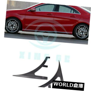 tF_[ xcCLANX13-17̂߂̑ŐzC2PCSYf@ۂ𐮂܂ For Benz CLA-Class 13-17 Front Side Air Intake Vents Trims 2PCS Carbon Fiber