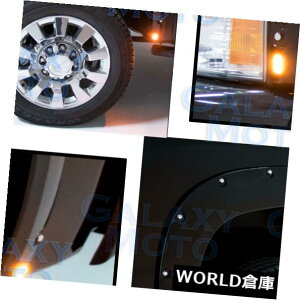 �t�F���_�[ 07-13�V�{���[�V���o���[�h�O���X�u���b�N�t�����g+���A�t�F���_�[�t���A+ 8x LED�T�C�h�}�[�J�[ 07-13 Chevy Silverado Gloss Black Front+Rear Fender Flares+8x LED Side Makers �y���s�A���i�z