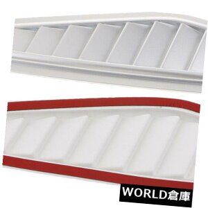 USt[hxgg 2{̎Ԃ̑IȋC̗̋zCt[hXN[v{lbgxgJo[gVo[ 2Pcs Car Decorative Air Flow Intake Hood Scoop Bonnet Vent Cover Trim Silver
