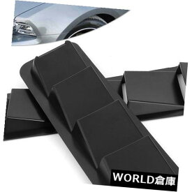 USフードベントトリム 2個/セットブラックカーオートボンネットフードベントルーバー冷却パネルトリムABSユニバーサル 2Pcs/Set Black Car Auto Bonnet Hood Vent Louver Cooling Panel Trim ABS Universal