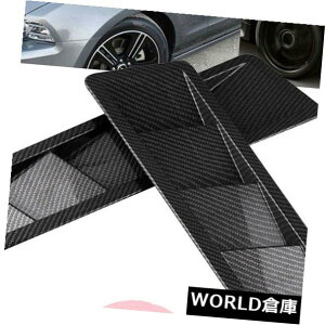 USt[hxgg 2Ԃ̃J[{t@Co[bNX^Ct[hxg[o[pplg֗ 2Pcs Car Carbon Fiber Look Style Hood Vent Louver Cooling Panel Trim Useful