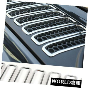 USt[hxgg 2018N - 2019NW[vO[JLN[J[t[hCzCJo[t[gp For 2018 - 2019 Jeep Wrangler JL Chrome Car Hood Air Vent Inlet Cover Frame Trim