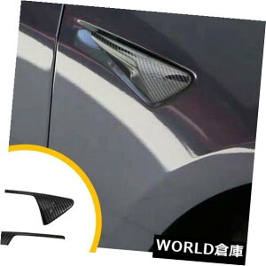 USt[hxgg Teslaf3̒ʋC̃t[h̋zC̃tF_[Jo[̃ĝ߂̃J[{@ۗl Carbon fiber Style For Tesla Model 3 Air Vent Hood Intake Fender Cover Trim