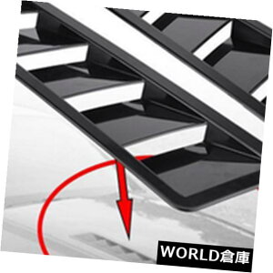 USt[hxgg 2{ABSԂ̃{lbgGA[xg[o[plgfR[VLbgubN 2Pcs ABS Car Hood Air Vent Louver Air Cooling Panel Trim Decoration Kits Black