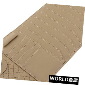 USToCU[ PUU[x[WCDtH_ToCU[DVDfBXNobOJ[ANZT[ PU Leather Beige CD Folder Sun Visor DVD Disk Bag Car Accessories
