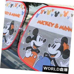 USToCU[ 2s[XԂ̃TChEBhE~bL[~j[TVF[hoCU[RuvJo[V[hpԂ 2pcs Car Side Window MickeyMinnie Sun Shade Visor Anti-UV Cover Shield For Baby