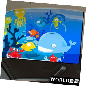 USToCU[ 3̃tgTChEBhE̓j̃J[e悯̖̃J[eu[ 3 Pieces Front Side Window Sun Curtain Sunshade Cartoon Curtain Blue
