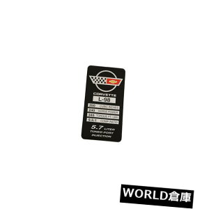 R\[{bNX 1987RxbgL98R\[GWXybNv[g 1987 Corvette L98 Console Engine Spec Plate