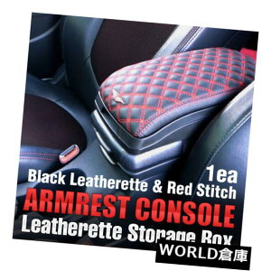 R\[{bNX AEfB2007 - 2011 A6̃A[XgZ^[R\[[{bNXU[bgiԁj Armrest Center Console Storage Box Leatherette (RED) For AUDI 2007 - 2011 A6
