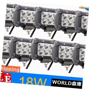 LEDCgo[ 10×4 "C`18bgledƃCgo[X|bgL[u|bhvIt[hop[tHO^] 10X 4"inch 18W LED Work Light Bar SPOT Cube Pods Lamp Offroad Bumper Fog Driving
