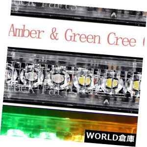 LED���C�g�o�[ 2X CREE 6LED 18W�O���[����amp; A ���͂��F�̖��邢�ً}�n�U�[�h�x���X�g���{���C�g�o�[ 2X CREE 6LED 18W Green  Amber Bright Emergency Hazard Warning Strobe Light Bar �y���s�A���i�z
