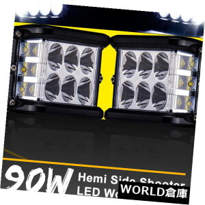 LEDCgo[ ƃL[uTChV[^[LEDCgo[X|bgtbhhCrOtHO|bh4 '90WN[1PC Work Cube Side Shooter LED Light Bar Spot Flood Driving Fog Pod 4'' 90W CREE 1PC