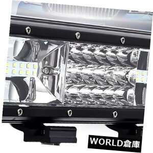 LEDライトバー 12インチ7Dトライロー324W LEDワークライトバーフラッドスポットビームトラックSUV 4WDオフロード 12 Inch 7D Tri-Row 324W LED Work Light Bar Flood Spot Beam Truck SUV 4WD OFFROAD