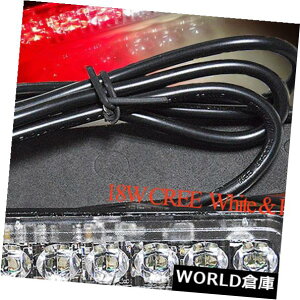 LEDCgo[ 2XN[6LEDS 18WbhAv zCgtbVً}nU[hxXg{Cgo[ 2X CREE 6LEDS 18W Red  White Flash Emergency Hazard Warning Strobe Light Bar