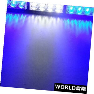 LEDCgo[ 12LEDԃgbN_bVXg{tbVCgo[ً}u[/zCgxv 12 LED Car Truck Dash Strobe Flash Light Bar Emergency Blue/White Warning Lamp