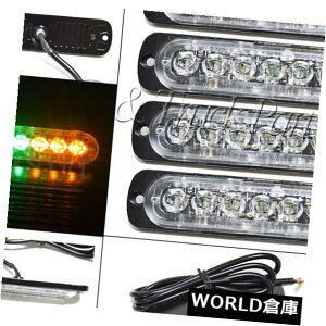 LED���C�g�o�[ 4X CREE 6LED 18W�O���[����amp; A ���͂��F�̖��邢�ً}�n�U�[�h�x���X�g���{���C�g�o�[ 4X CREE 6LED 18W Green  Amber Bright Emergency Hazard Warning Strobe Light Bar �y���s�A���i�z