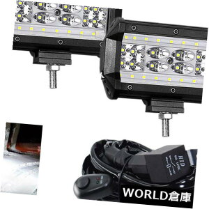 LEDCgo[ yA5 '84W LED[NCgo[It[hUTVgbN^hCrOvin[lXtj Pair 5'' 84W LED Work Light Bar Off-road UTV Truck Flood Driving Lamp w/ Harness