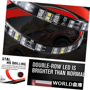 LEDCgo[ 60 "258 LEDbh/zCggbNe[Q[gtLVuCgo[_u[5t@NV 60'' 258 LED Red/White Truck Tailgate Flexible Light Bar Double Row 5-Function