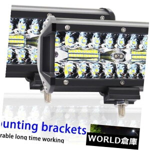 LEDCgo[ 2X 120W LEDIt[h[NCgo[R{TChr[hCrOtbhX|bgvSUV 2X 120W LED Offroad Work Light Bar Combo Side Beam Driving Flood Spot Lamp SUV