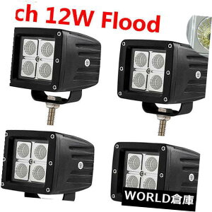 LEDCgo[ It[hW[vSUV ATVԃgbN̂߂43C`12WtbhL[uLED[NCgo[ 4Pcs 3inch 12W Flood Cube LED Work Light Bar for Off road Jeep SUV ATV Car Truck