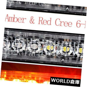 LEDCgo[ 2X CREE 6 LEDbhamp; A ߐFً̋}nU[hxXg{r[RCgo[ 2X CREE 6LEDs Red  Amber Emergency Hazard Warning Strobe Beacon Light Bar