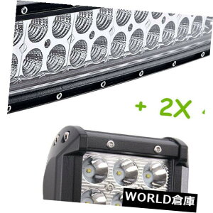 LEDCgo[ 42C`240bgJ[uled[NCgo[+ 2×4 '18bgX|bg쓮vL[u|bhsuv 42inch 240W Curved LED Work Light Bar+2X 4'' 18W Spot Driving Lamp Cube Pods SUV