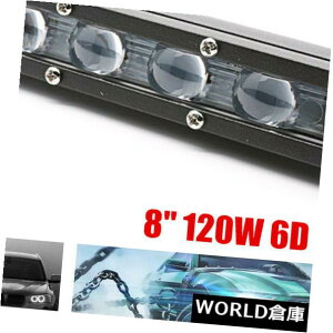 LEDCgo[ 2s[X8 "120bg6 dX|bgr[XledƃCgo[PSUVIt[hv 2PC 8"120W 6D Spot Beam Slim LED Work Light Bar Single Row Car SUV Off road Lamp