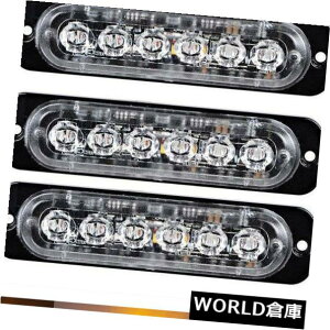LED���C�g�o�[ 4X�A���o�[6 LED�ԃg���b�N�ً}�r�[�R���x���댯�t���b�V���X�g���{���C�g�o�[ 4X Amber 6 LED Car Truck Emergency Beacon Warning Hazard Flash Strobe Light Bar �y���s�A���i�z