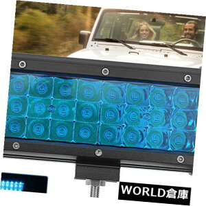 LEDCgo[ 7C`144WgC[u[LED[NCgo[It[hSUV{[gX|bghCrOv 7 Inch 144W Tri-Row Blue LED Work Light Bar Offroad SUV Boat Spot Driving Lamp