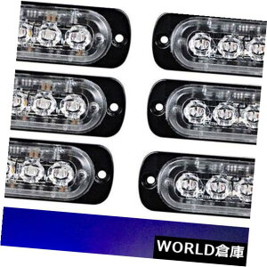 LED���C�g�o�[ 18W�g���b�N�t���b�V���X�g���{���C�g�o�[�z���C�g�H�u���[���x������10X6LED�ԋً}�n�U�[�h 10X6LED Car Emergency Hazard Warning 18W Truck Flash Strobe Light Bar White��Blue �y���s�A���i�z