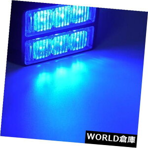 LEDCgo[ 12V / 24V 6W 6LEDԂ̃gbNً̋}xW̓dXg{̃Cgo[ Blue 12V/24V 6W 6LED Car Truck Emergency Warning Beacon Double Strobe Light Bar