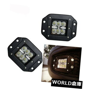 LEDCgo[ 2s[X18bgledƃCgo[op[}EgX|bgIt[hhCrOtHOvSUV 4 * 4 2pcs 18W LED Work Light Bar bumper mount Spot Offroad Driving Fog Lamps SUV 4*4