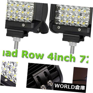 LEDCgo[ 2x4 "72W LED̃Cgo[̃NH[h̓_̃r[L[ủ͓^]̖v𗣂ē܂ 2x4'' 72W LED Light Bar Quad Row Spot Beam Cubes Work Off road Driving Fog Lamp