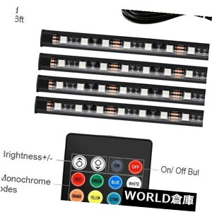 LEDCgo[ 4XUSB 12 LED[gRg[JtRGBԂ̃CeACgo[10W}`J[ 4XUSB 12 LED Remote Control Colorful RGB Car Interior Light Bar 10W Multi-color
